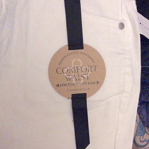 NWT 1pr Charter Club White Cotton Capri’s - Picture 5 of 6